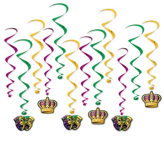 Beistle Mardi Gras Whirls, 12ct.
